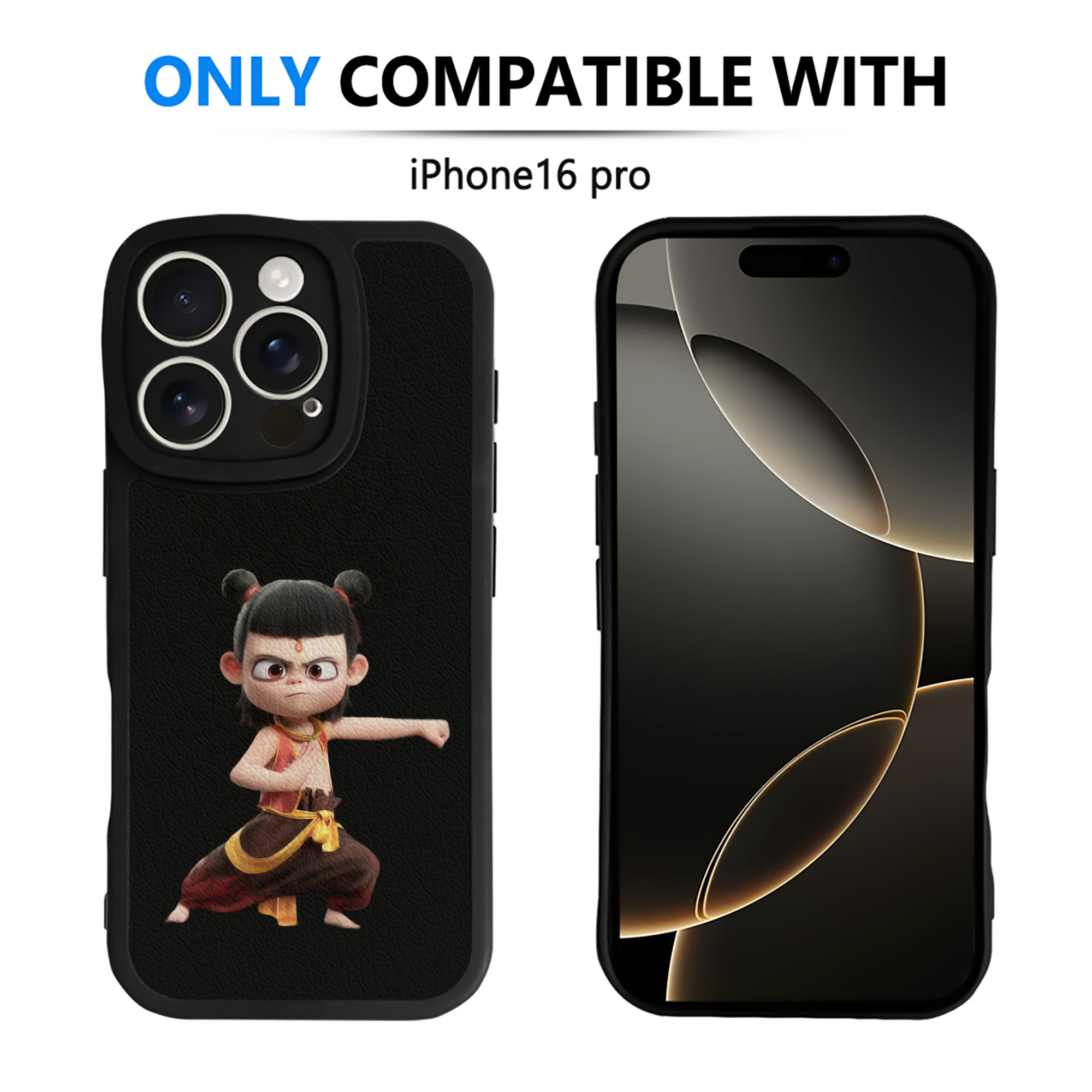 （画像用） Ne Zha 2 ナタ 魔童の大暴れ 【iPhone 16シリーズ対応】シリコンスマホケース（レザー調） 材質：シリコン